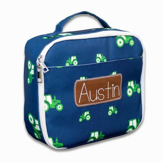 Lunch Bag - Tractors on Navy - Sugar Bee Clothing