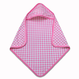 Hooded Towel - Pink Gingham - Sugar Bee Clothing