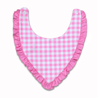 Bandana Bib - Pink Gingham - Sugar Bee Clothing