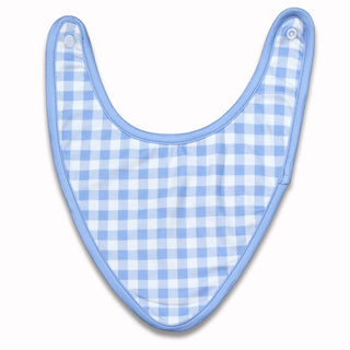 Bandana Bib - Blue Gingham - Sugar Bee Clothing