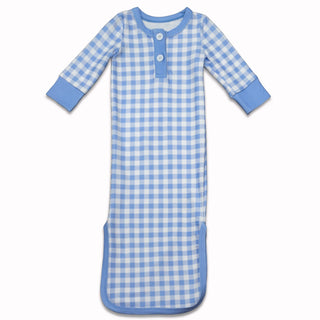 Knotted Gown - Blue Gingham - Sugar Bee Clothing