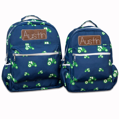 Backpack - Tractors on Navy - Sugar Bee Clothing