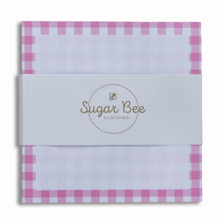 Lunch Bag Notes - Pink Gingham - Sugar Bee Clothing