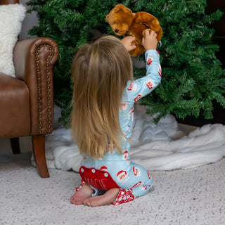 Ruffle Buttflap Pajamas - Vintage Santa Holiday Lounge - Sugar Bee Clothing