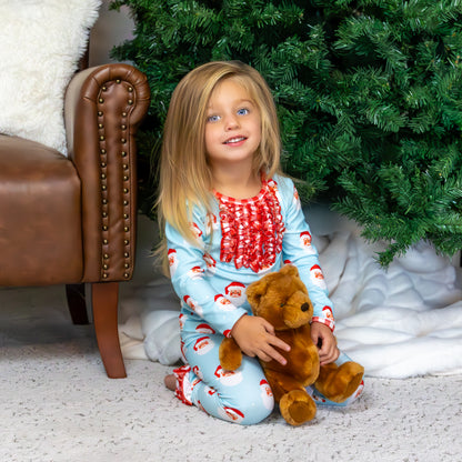 Ruffle Buttflap Pajamas - Vintage Santa Holiday Lounge
