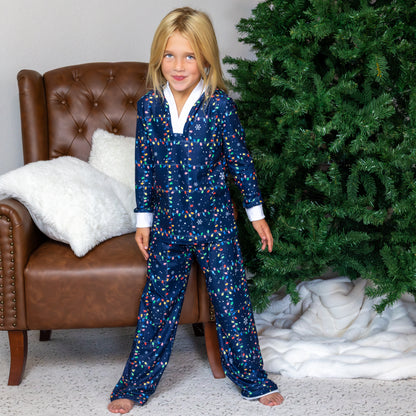 Wide Leg Lounge Set - Christmas Lights Holiday Lounge