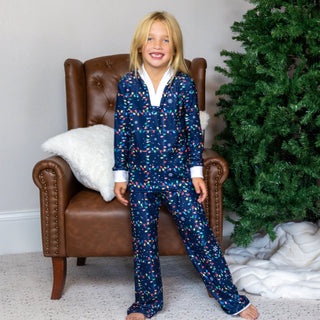 Wide Leg Lounge Set - Christmas Lights Holiday Lounge - Sugar Bee Clothing