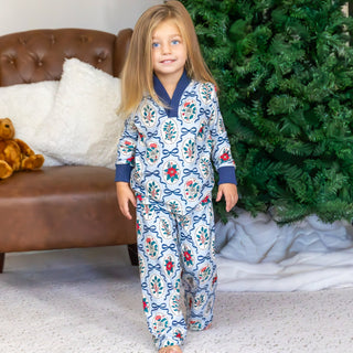 Wide Leg Lounge Set - Navy Bows & Frames - Sugar Bee Clothing