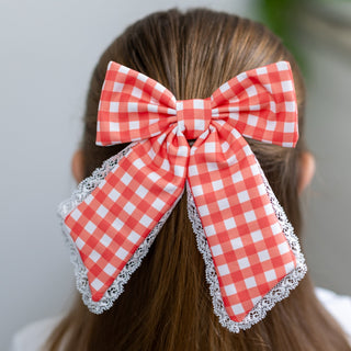 Hairbow - Red Gingham - Sugar Bee Clothing