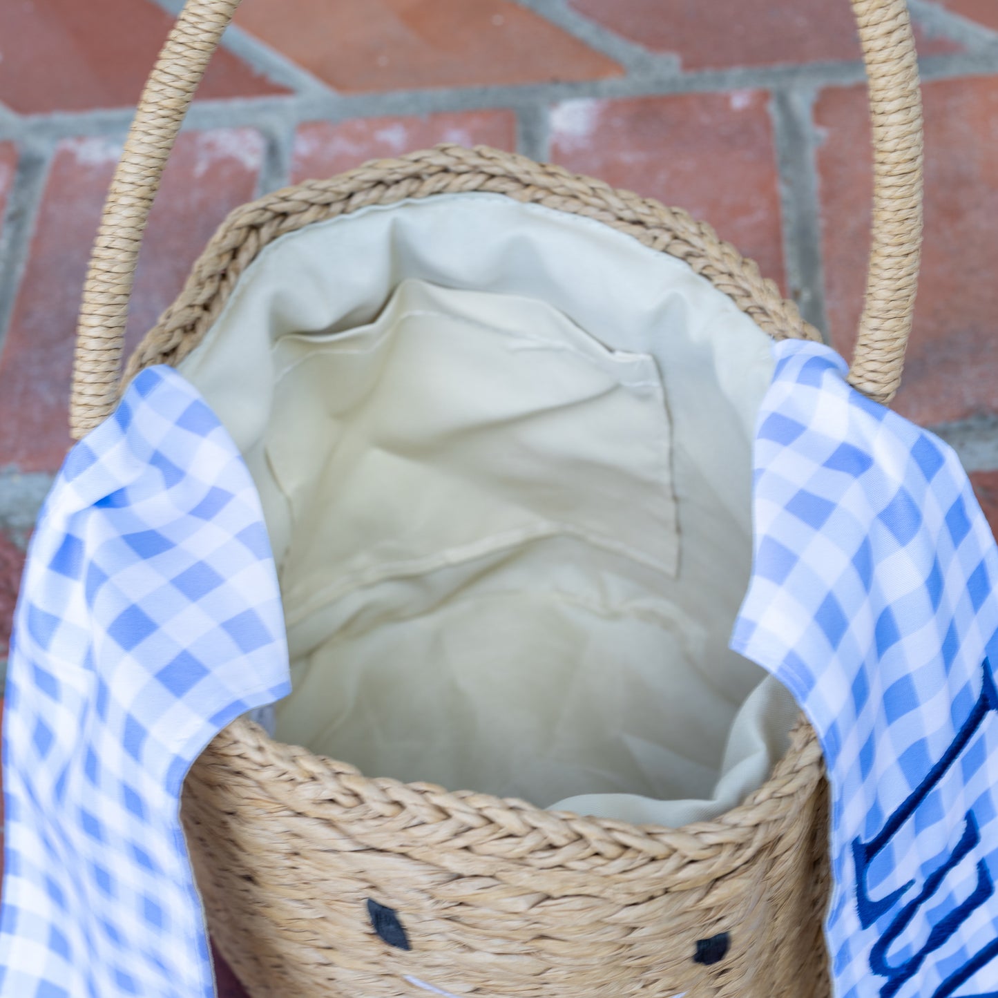 Easter Basket - Blue Gingham Bunny