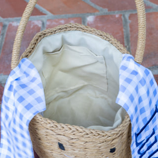 Easter Basket - Blue Gingham Bunny - Sugar Bee Clothing