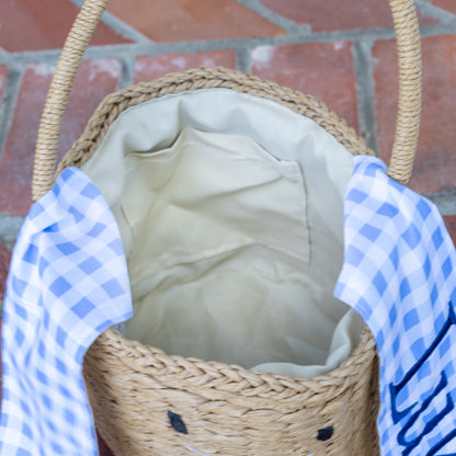 Easter Basket - Blue Gingham Bunny