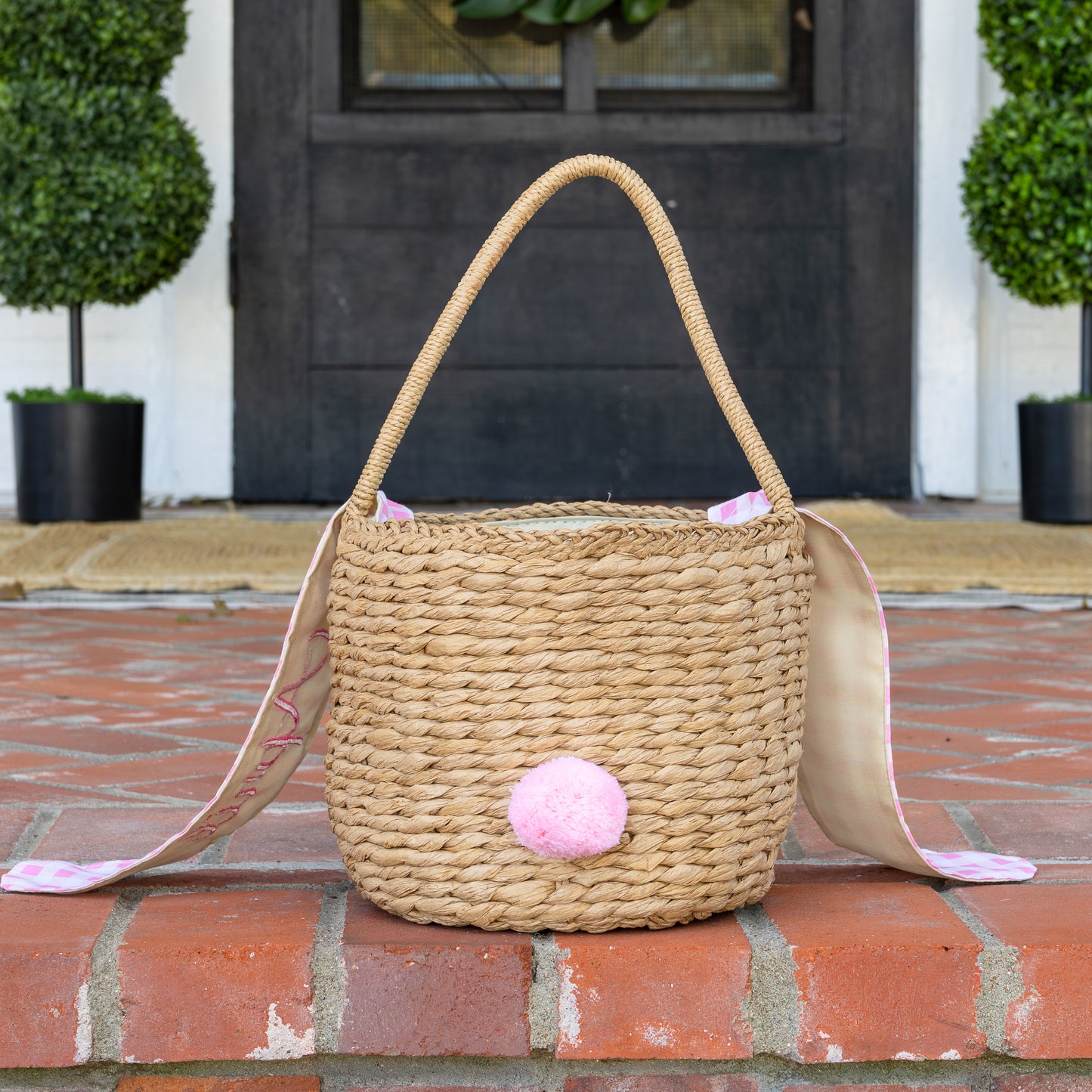 Easter Basket - Pink Gingham Bunny