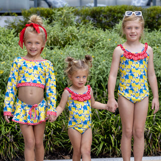 Bow Back Swimsuit - Lemonade Stand - Sugar Bee Clothing