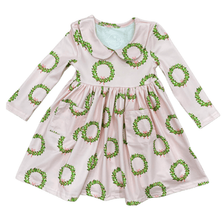 Claire Twirl Dress - Pink Wreath - Sugar Bee Clothing