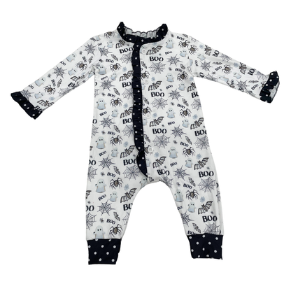 One-Piece Ruffle Buttflap Pajamas - Halloween Dreams