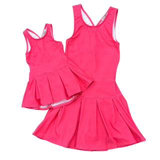 Pleated Tennis Dress - Magenta - Sugar Bee Clothing