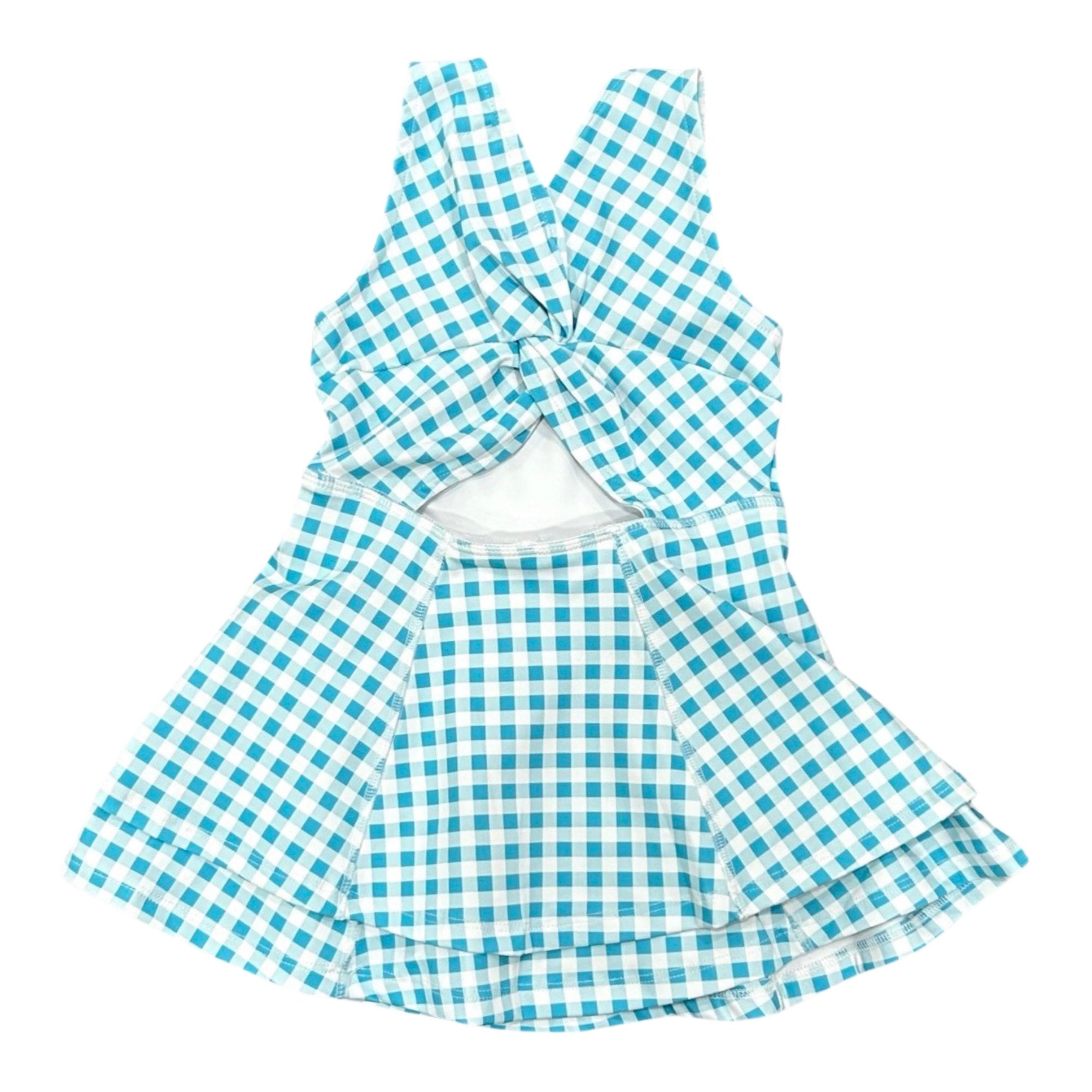 Ruffle Tennis Dress - Blue Gingham Sugar Bee Clothing Ruffle Tennis Dress - Blue Gingham Sugar Bee Clothing