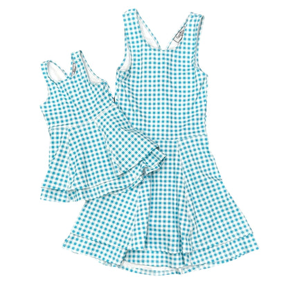 Ruffle Tennis Dress - Blue Gingham