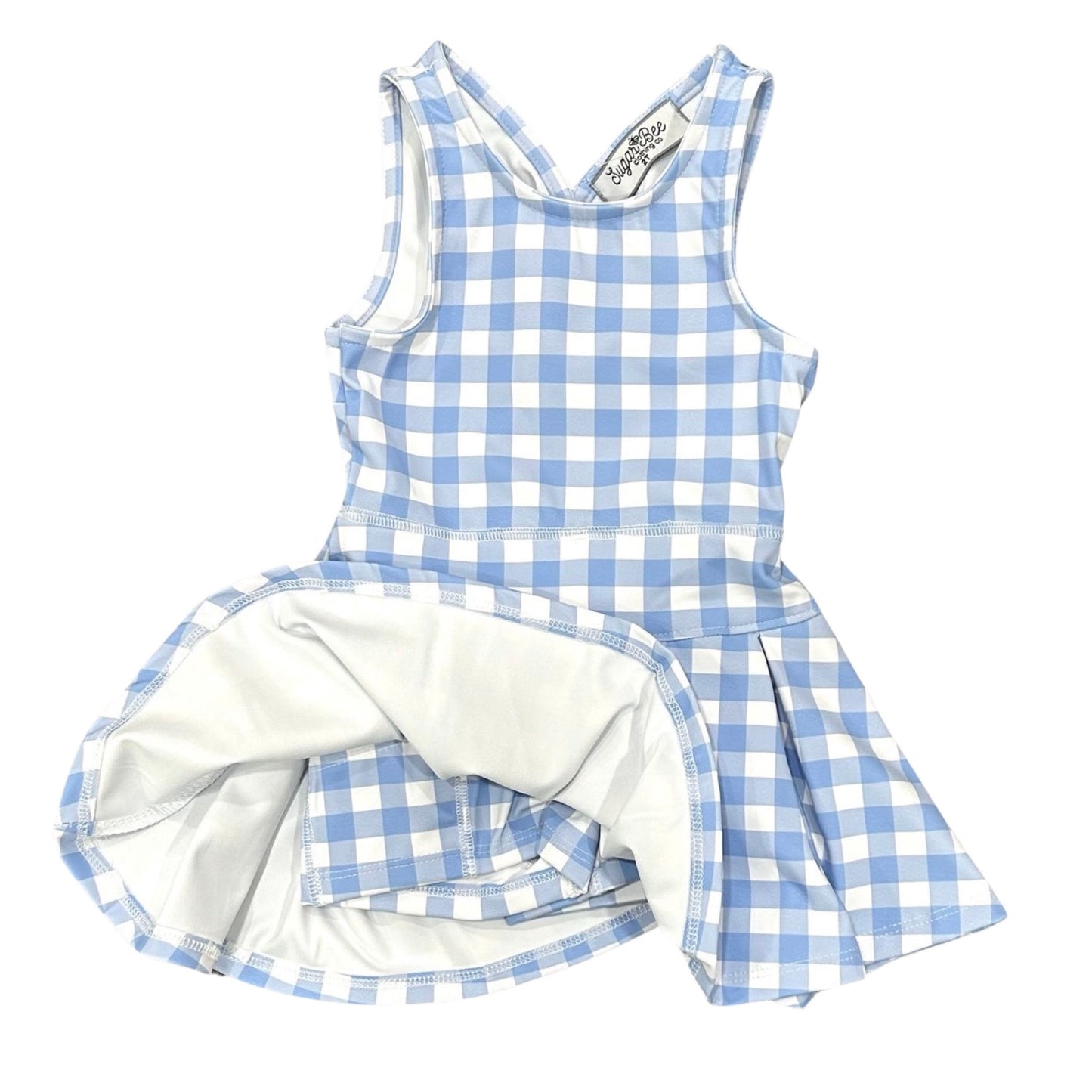 Pleated Tennis Dress - French Blue Gingham