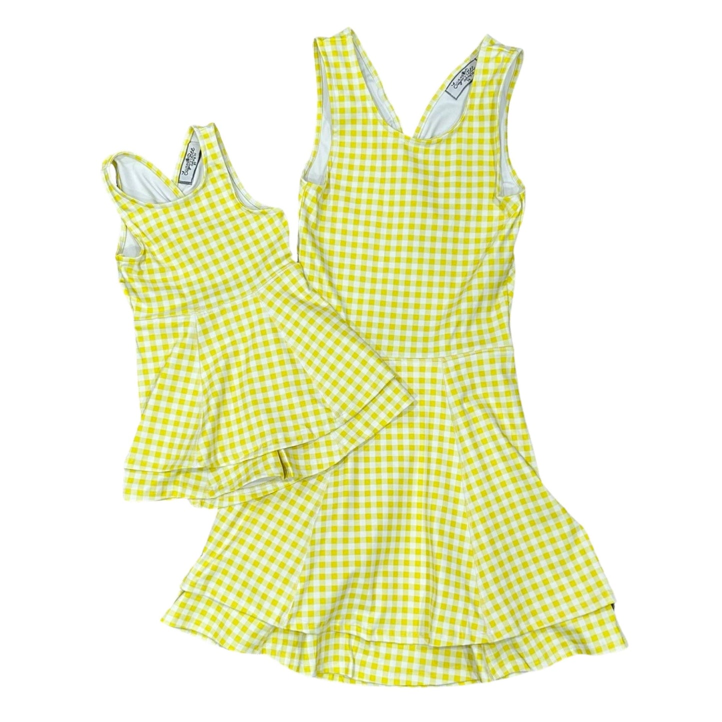 Ruffle Tennis Dress - Yellow Gingham