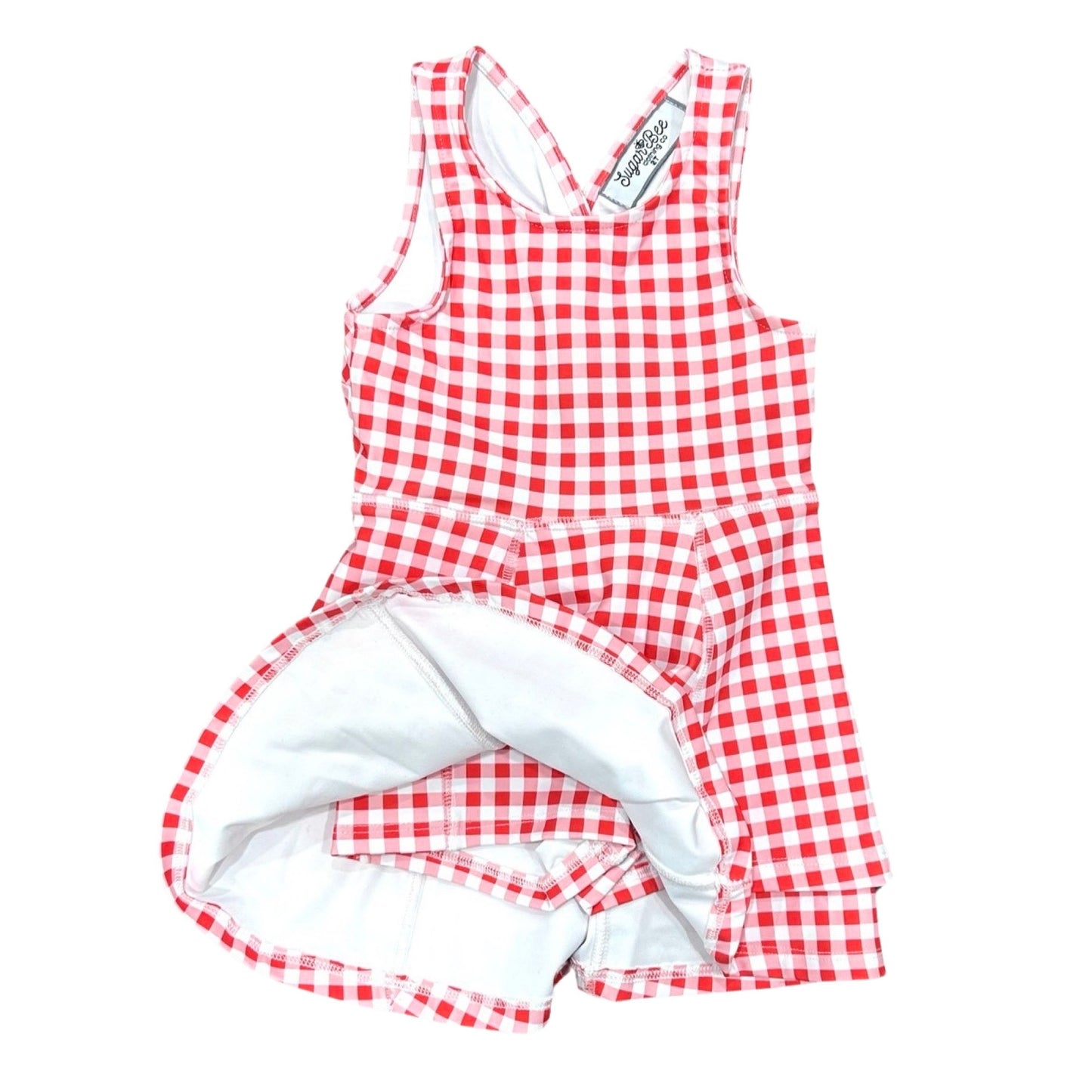 Ruffle Tennis Dress - Red Gingham