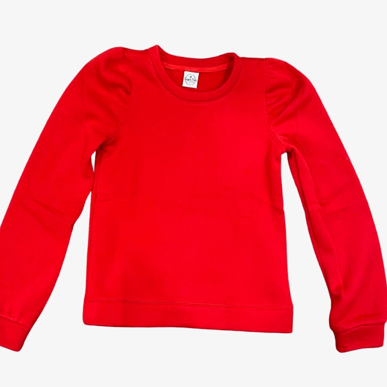 Puff Sleeve Pullover - Red