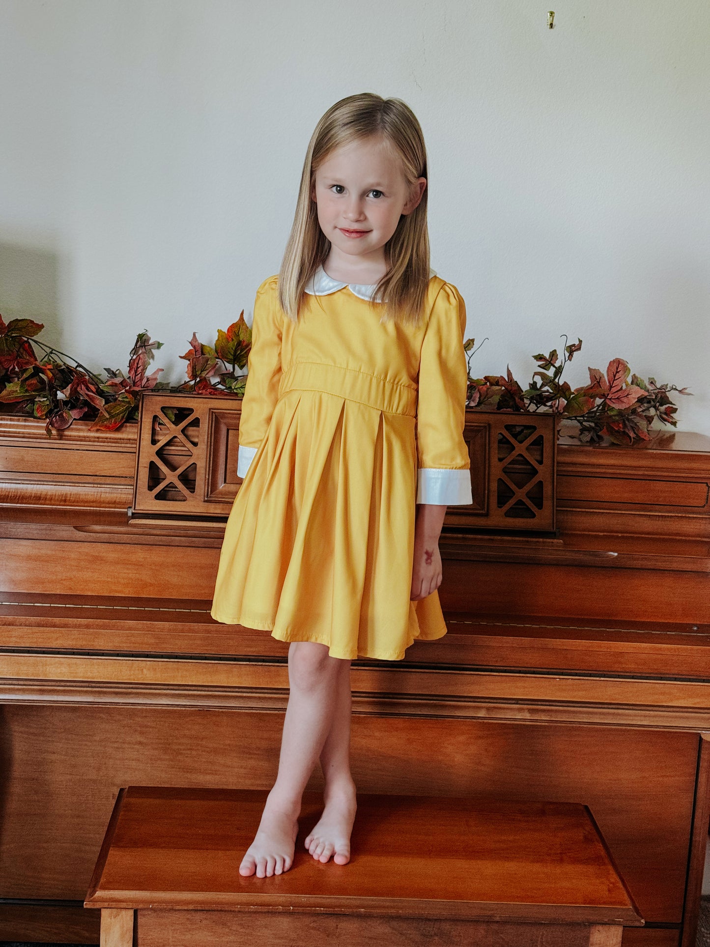 Mini Mabel Peter Pan Dress - Amber