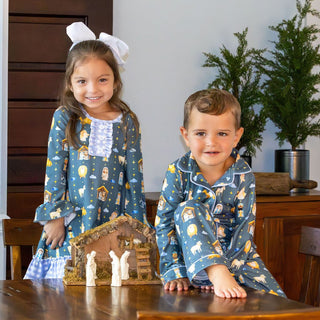 Button Down Pajamas - Manger Holiday Lounge - Sugar Bee Clothing