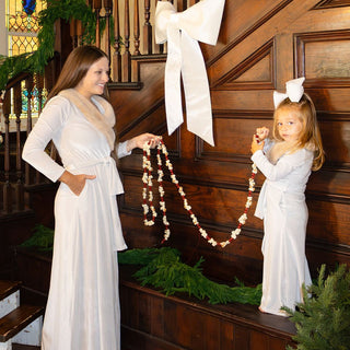 Mini Eleanor Fur Trimmed Robe - Cafe Au Lait - Sugar Bee Clothing