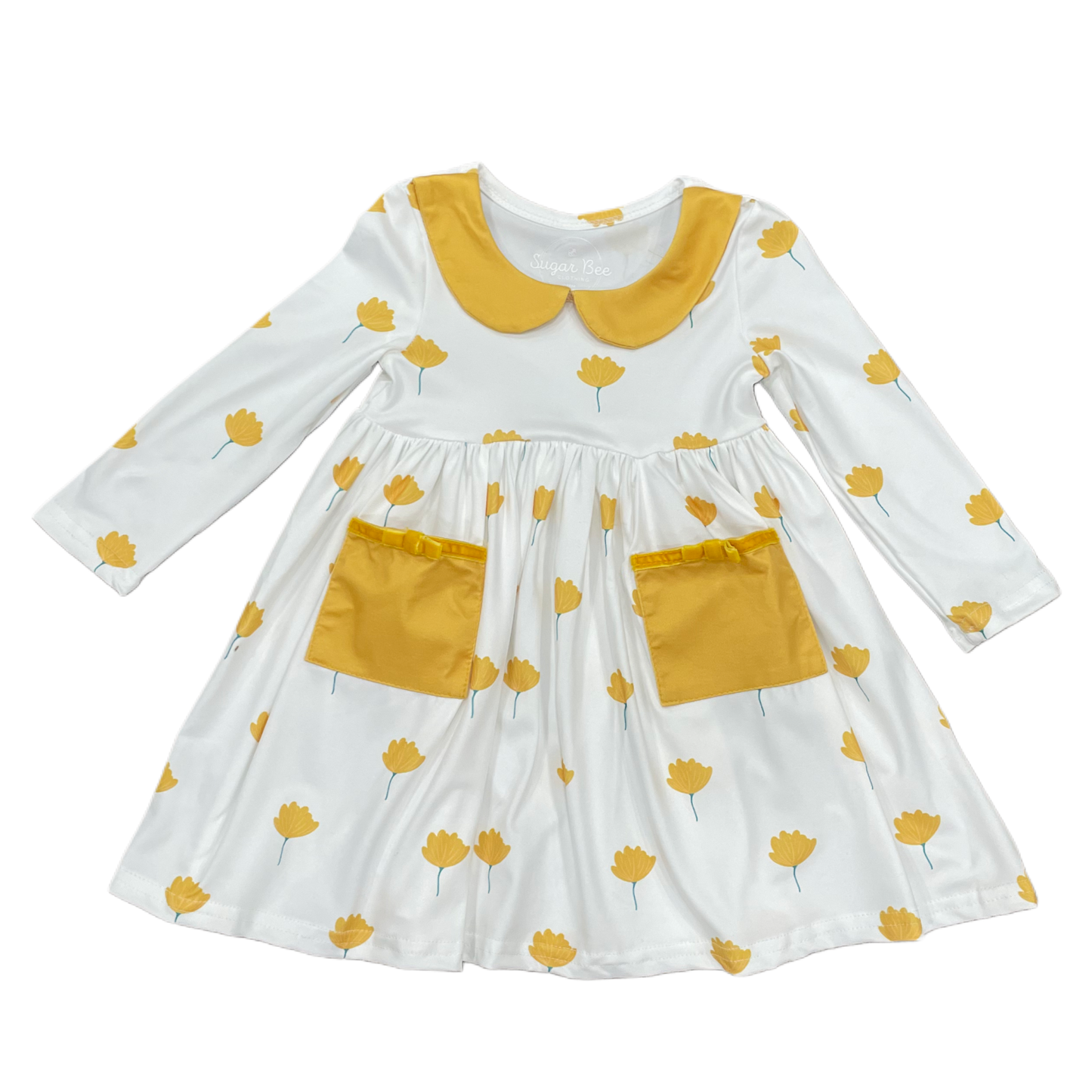 Claire Twirl Dress - Golden Flowers