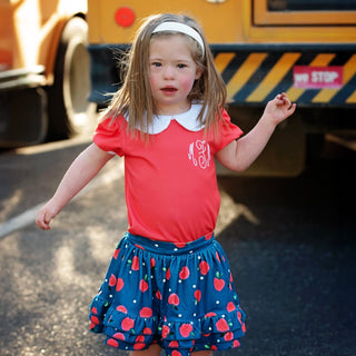 Peter Pan Puff Sleeve Tee - Red - Sugar Bee Clothing