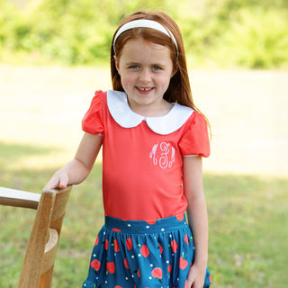 Peter Pan Puff Sleeve Tee - Red - Sugar Bee Clothing