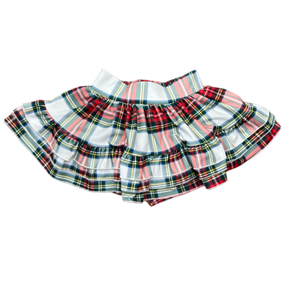 Annie Ruffle Skort - Holiday Plaid