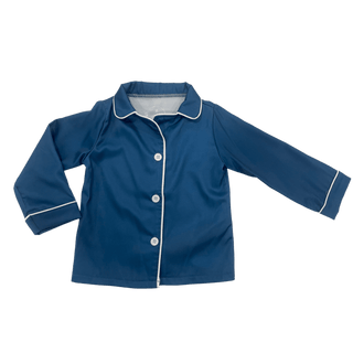 Charlie Satin Separates - Navy Long Sleeve Top - Sugar Bee Clothing