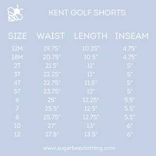 Kent Golf Shorts - French Blue - Sugar Bee Clothing