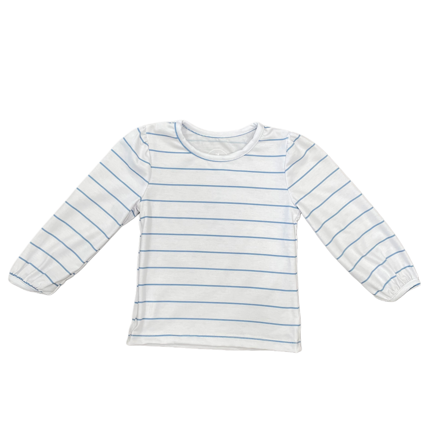 Mini Mae L/S Puff Top - Blue Stripe