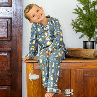 Button Down Pajamas - Manger Holiday Lounge - Sugar Bee Clothing