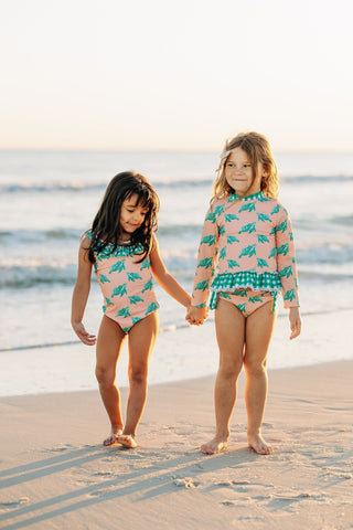 Bowback Swimsuit - Sea Turtles - Sugar Bee Clothing