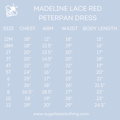 Madeline Lace Peter Pan Dress - Red