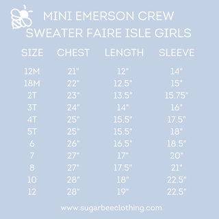 Mini Emerson Crew Sweater - Christmas Fair Isle - Sugar Bee Clothing