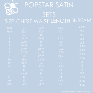 Charlie Satin Short Set - Pop Star - Sugar Bee Clothing