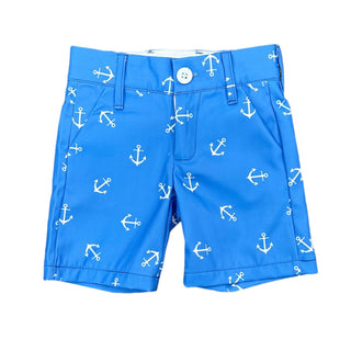 Men's Golf Shorts - French Blue Anchors - Sugar Bee Clothing