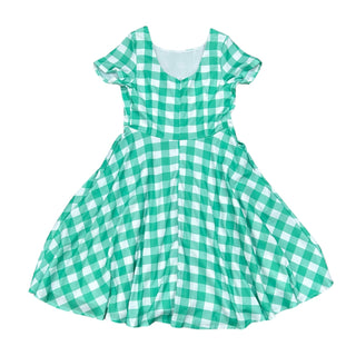 June Dress - Emerald Gingham - Sugar Bee Clothing