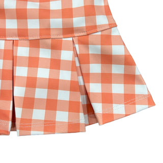 Pleated Tennis Skirt - Orangeade Gingham - Sugar Bee Clothing