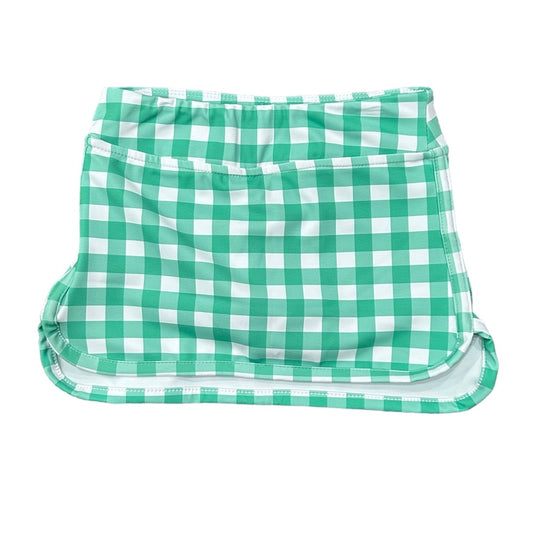 Straight Tennis Skirt - Emerald Gingham