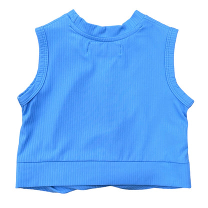 Crop Knot Tank - French Blue