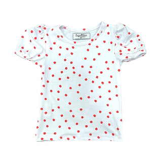 Puff Sleeve Tee - Red Dots - Sugar Bee Clothing