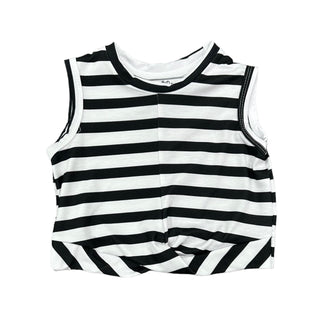 Knit Crop Knot Tank - Black Stripe - Sugar Bee Clothing