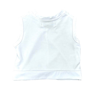 Knit Crop Top Tank - White - Sugar Bee Clothing